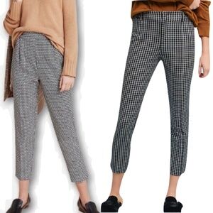 Loft small black and white squares pattern curvy skinny pants size 29/8